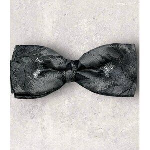 TINO COSMA Silk Bow Tie ITALY Gray Silver Art W:2" EUC